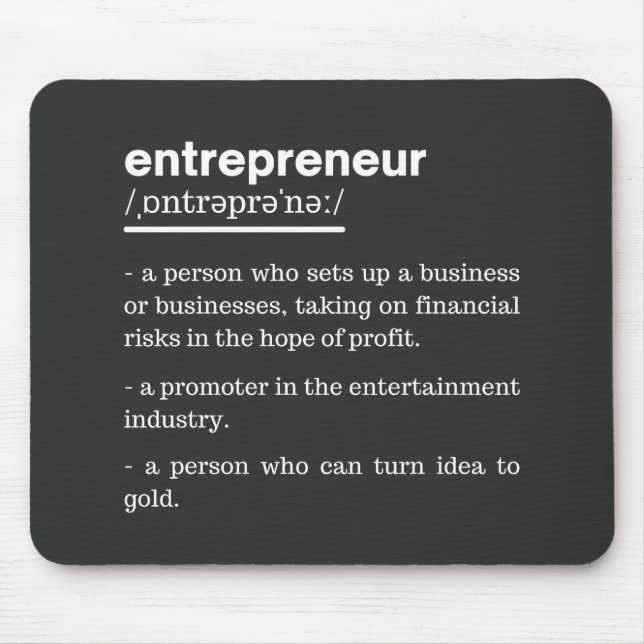 Entrepreneur Definition Funny Business Owner Gift Mouse Pad (Front)