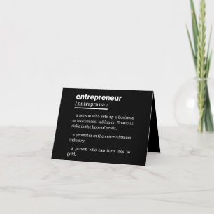 Entrepreneur Definition Funny Business Owner Gift Note Card
