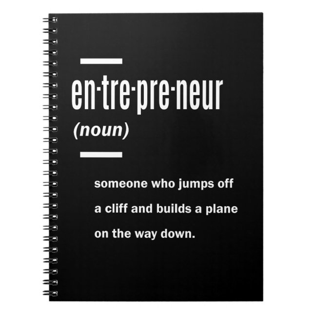 Entrepreneur Definition Gift Ideas Notebook (Front)