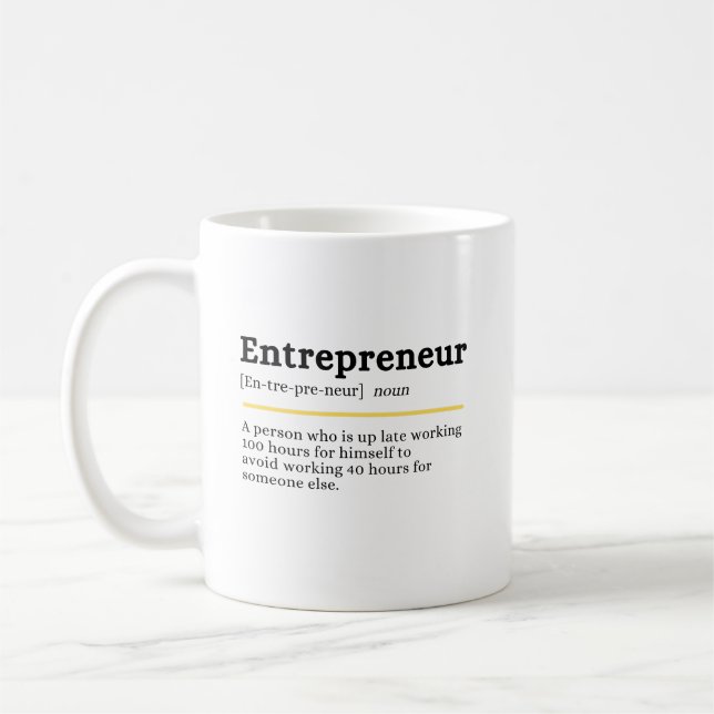 Entrepreneur Definition Personalised Coffee Mug (Left)