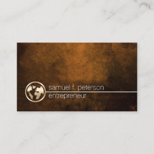 Entrepreneur Gold Globe Icon Professional Business Card
