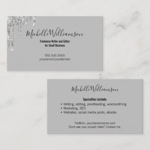 Entrepreneur Small Business Owner Freelance Silver Card