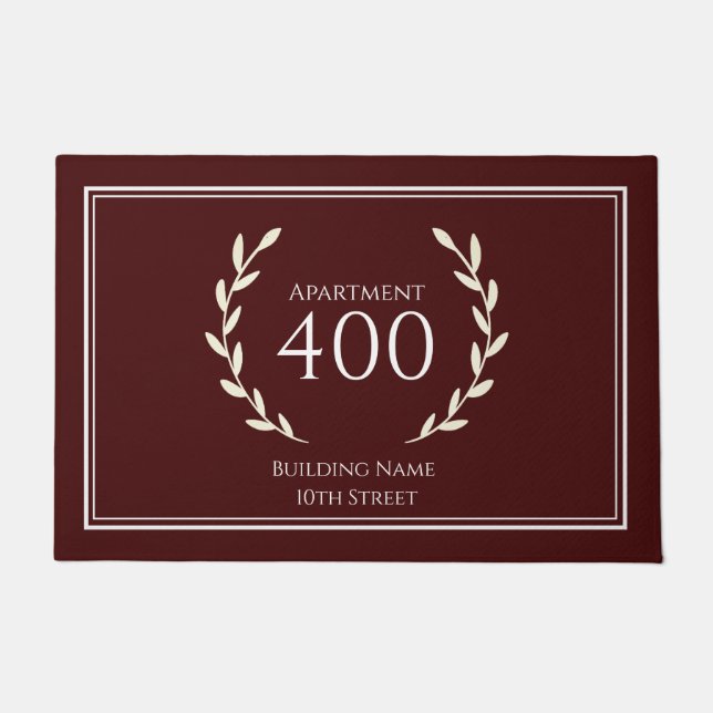 Entryway Door Mat - House Number and Apartment (Front)