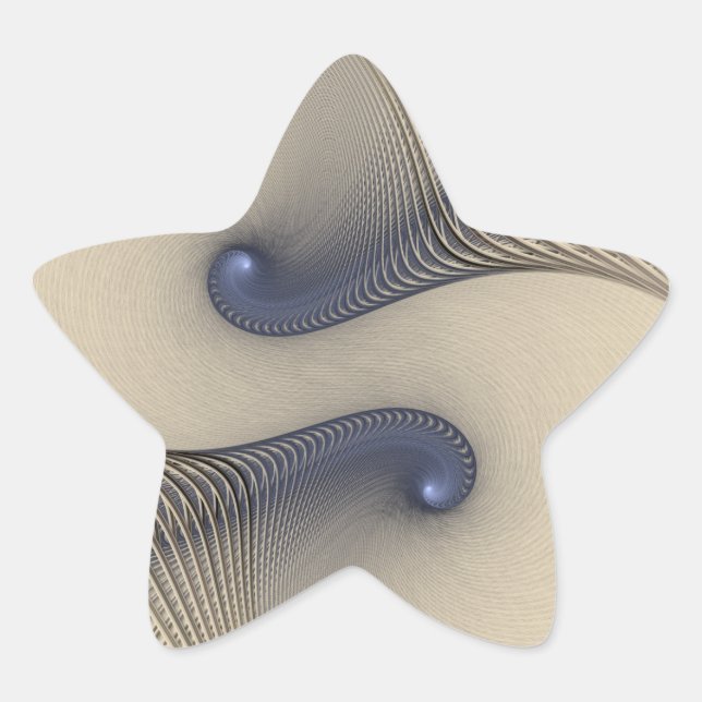 Entwined Blue Abstract Spiral Star Sticker (Front)