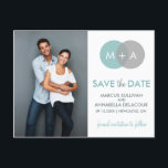 Entwined Circles Modern Save the Date Postcard<br><div class="desc">Entwined Circles Modern Save the Date Postcard 
 Blue and grey entwined circles save the date postcards. Clean,  simple and modern perfect for any season.</div>