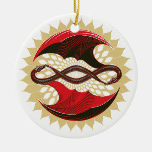 Entwined Dragons Ceramic Tree Decoration