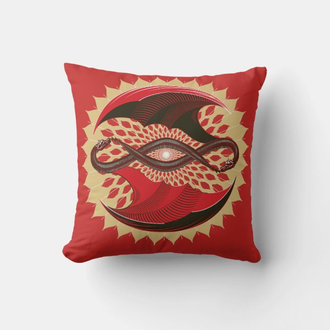 Entwined Dragons Cushion (Front)