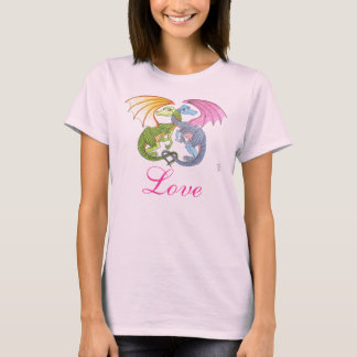 Entwined Dragons in Love Ladies Tee