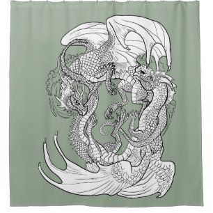 Entwined Dragons Shower Curtain