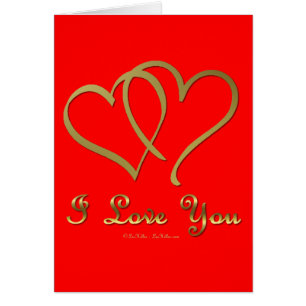 Entwined Gold Hearts i Love You