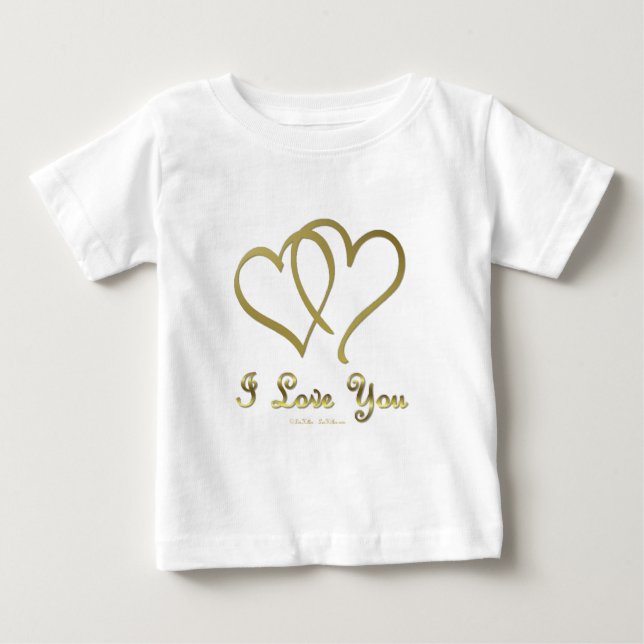 Entwined Gold Hearts i Love You Baby T-Shirt (Front)