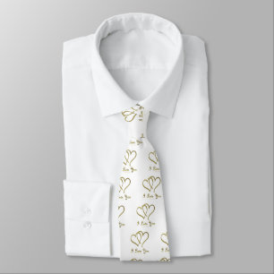 Entwined Gold Hearts i Love You Tie