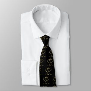 Entwined Gold Hearts i Love You Tie
