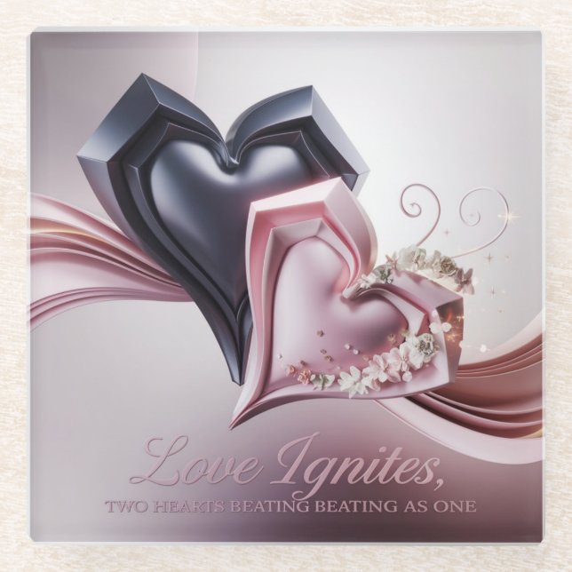 Entwined Hearts Drink Coaster (Front)