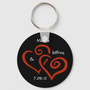 Entwined Hearts Keychain with Customisable Text