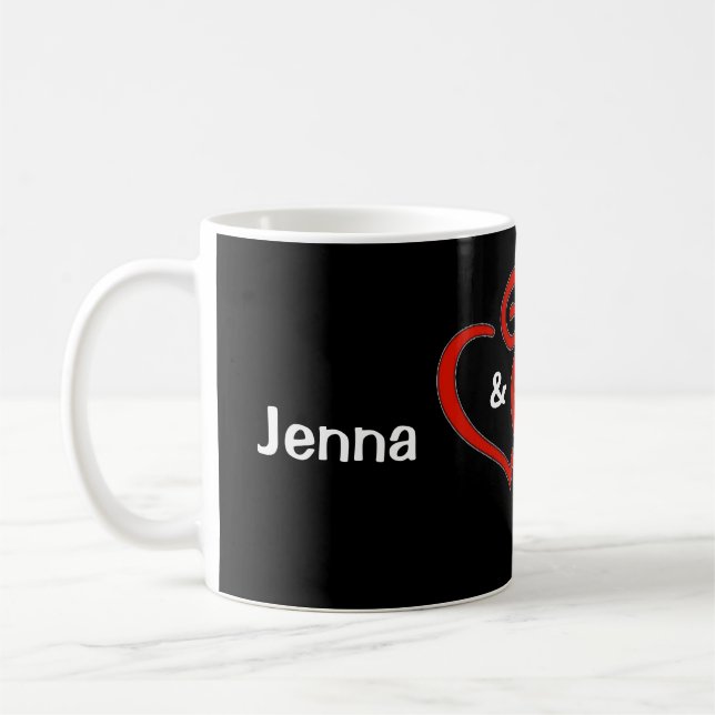 Entwined Hearts Personalised Couples  Mug (Left)