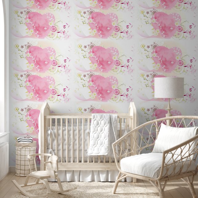 Entwined Hearts - Pink Wallpaper (Kids)