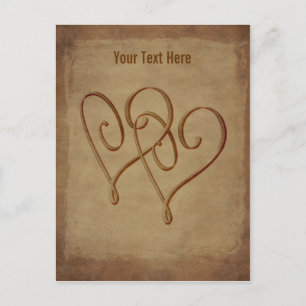 Entwined Hearts Vintage Customisable Postcard