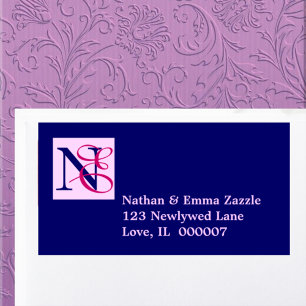 Entwined initials monogram label