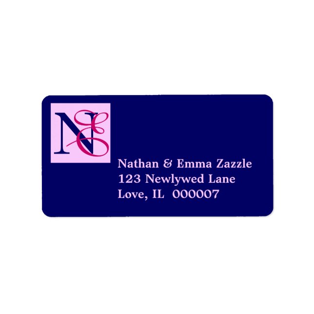Entwined initials monogram label (Front)