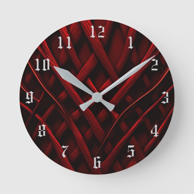 Entwined Red Thread Round Clock (Front)