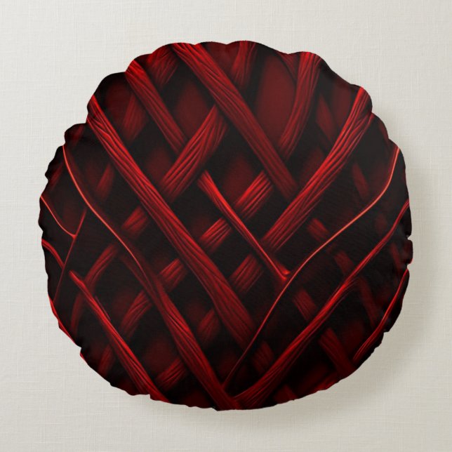 Entwined Red Thread Round Cushion (Front)