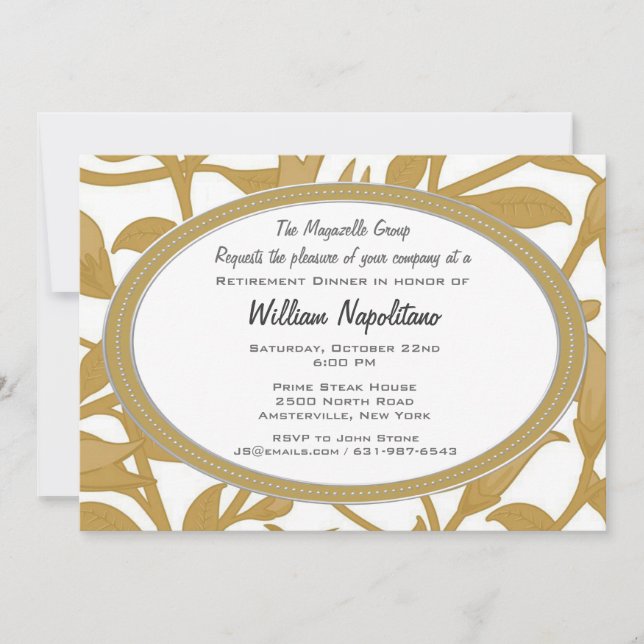 Entwined  Retirement Dinner Invitation (Front)