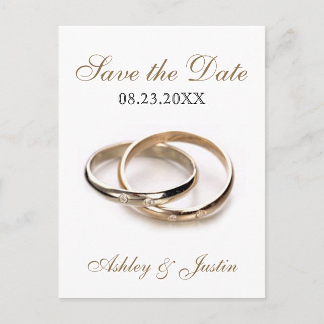 Entwined Rings Save the Date Postcard (Front)