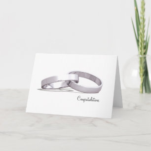 Entwined Rings Silver - Congratulations cards