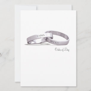 Entwined Rings Silver  - Order of Day/Ceremony Invitation