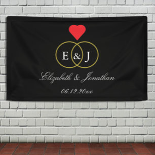 Entwined Rings Wedding Banner