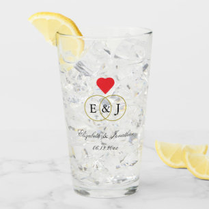 Entwined Rings Wedding Glass