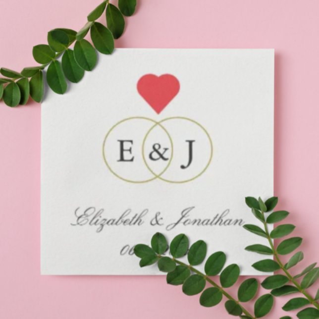Entwined Rings Wedding Napkin (Creator Uploaded)
