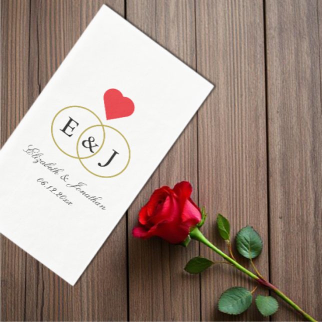Entwined Rings Wedding Napkin (Creator Uploaded)