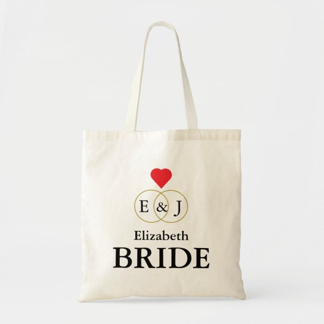Entwined Rings Wedding Tote Bag (Front)