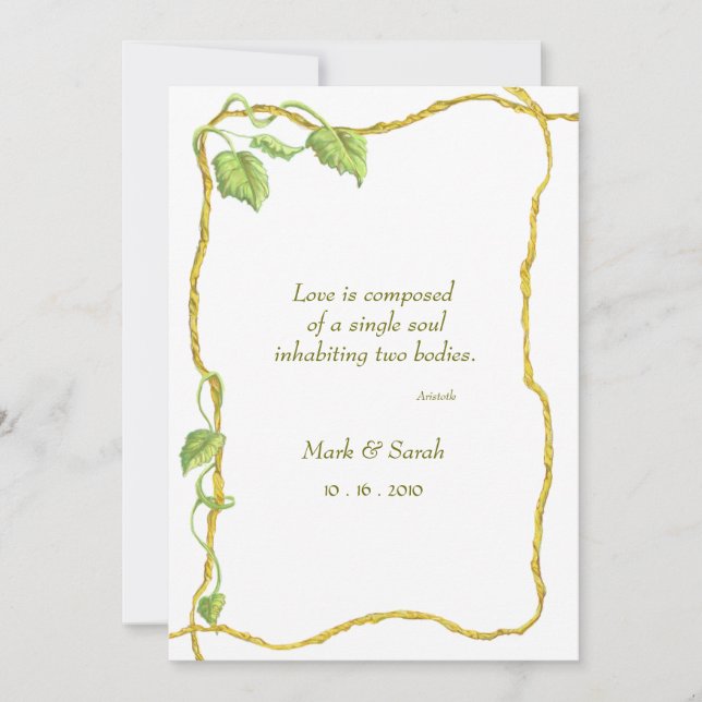 Entwining Vine White P Invitation (Front)