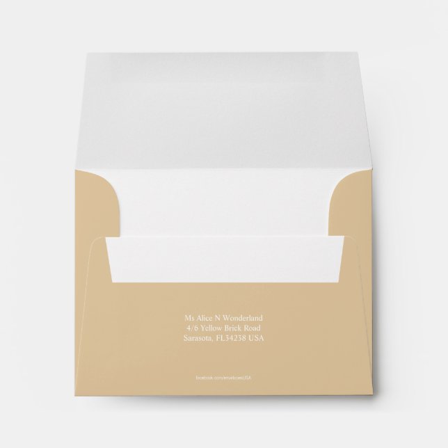 Envelope A2 Beige Return Address (Back (Bottom))