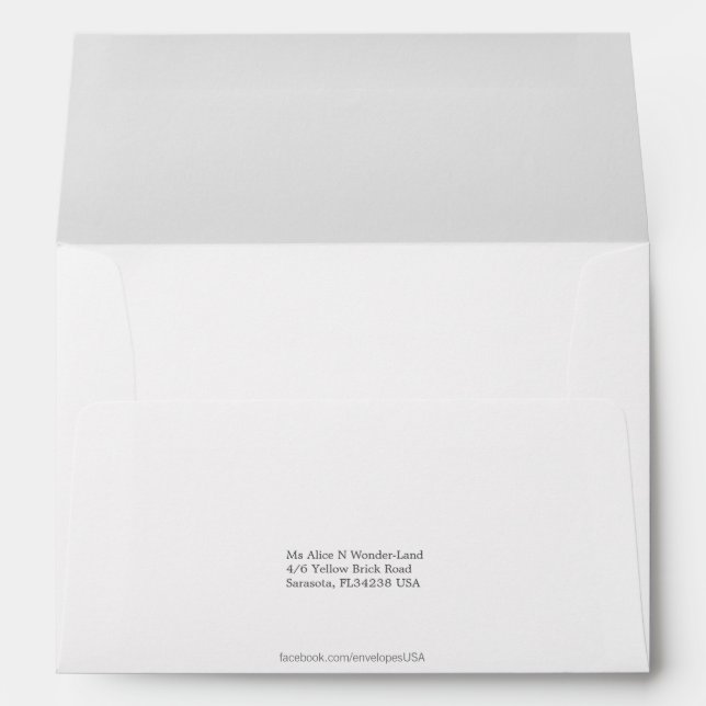 Envelope A7 White Return Address (Back (Bottom))