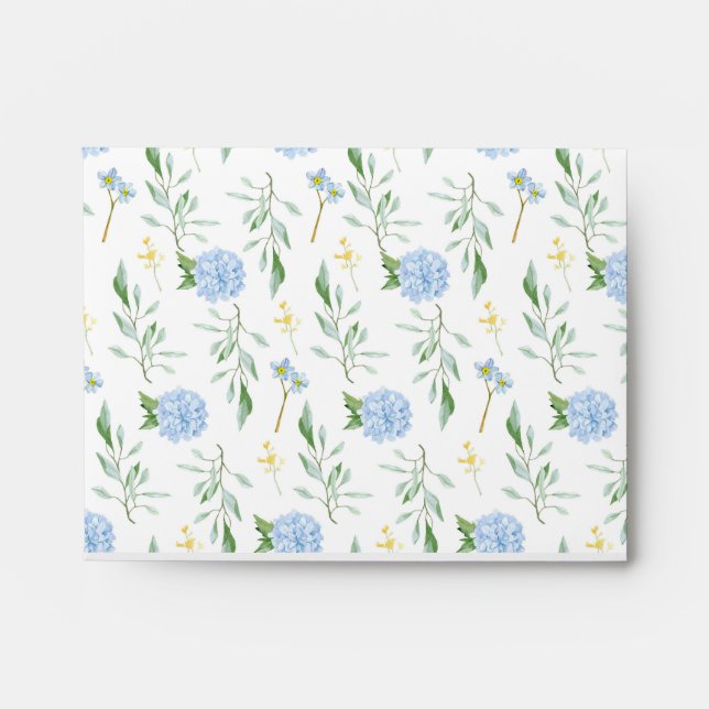  Envelope Blue Floral Collection 4.25 x 5.6 (Front)