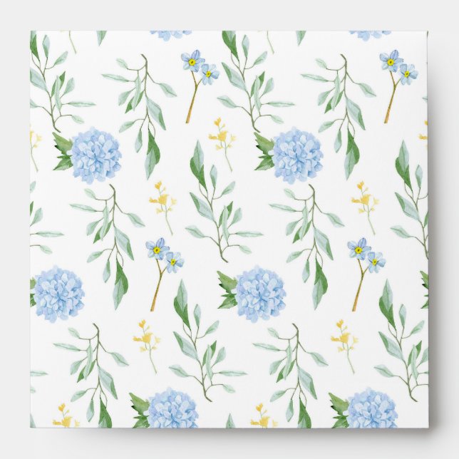  Envelope Blue Floral Collection 5.25 x 5.25 (Front)