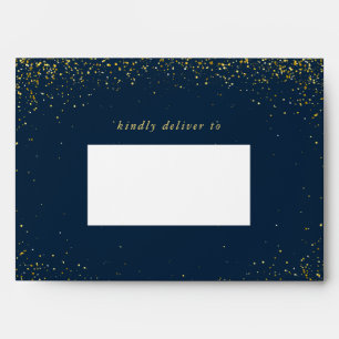 Envelope Chic Navy Gold Glitter 30th Birthday