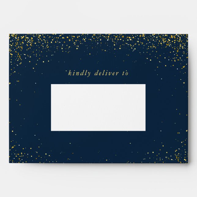 Envelope Chic Navy Gold Glitter 30th Birthday (Front)