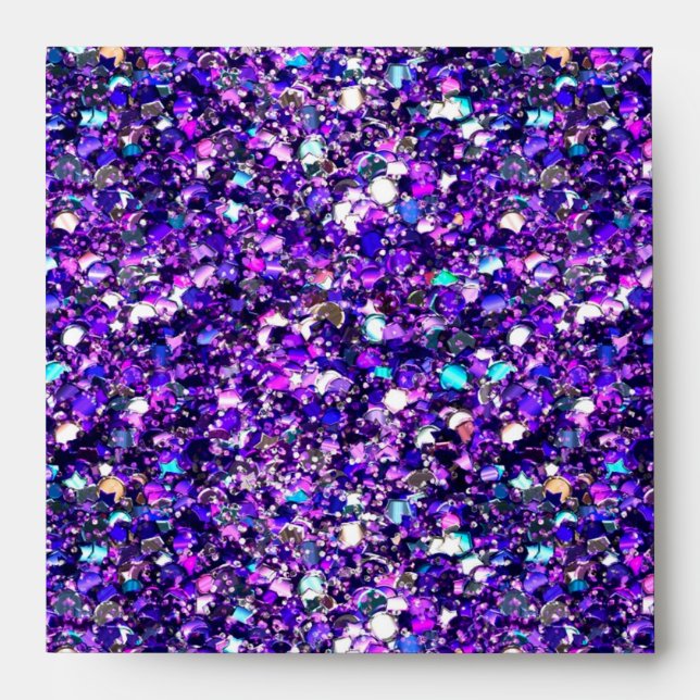 Envelope Faux Purple Teal Blue Glitter (Front)