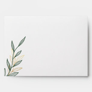 Envelope for 5x7 invitation Green Leaf Design