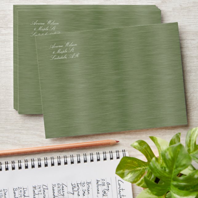 Envelope for White Winterberry Green and Gold Set (Stacked)