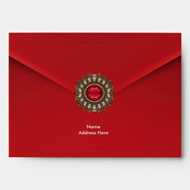 Envelope Red Velvet Jewel 2 (Front)