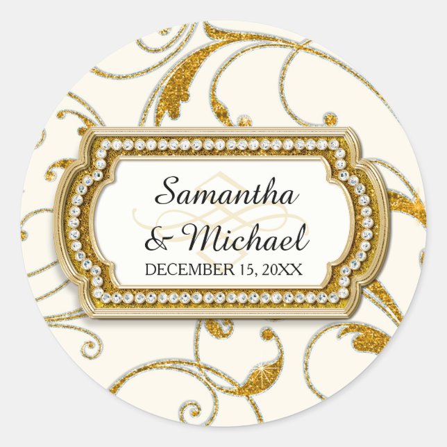 Envelope Seal Glam Old Hollywood Regency Black Tie (Front)