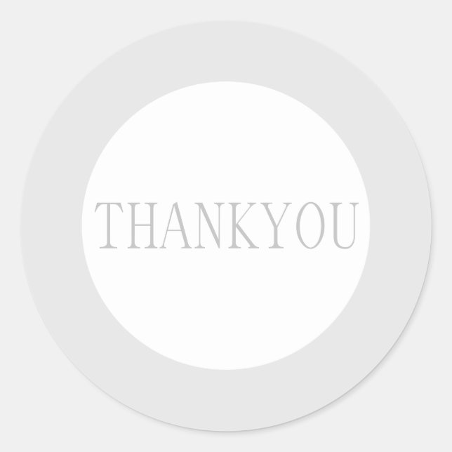 ENVELOPE SEAL: MINIMAL :  THANKYOU CLASSIC ROUND STICKER (Front)