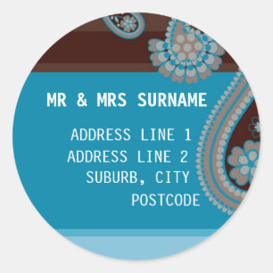 ENVELOPE SEAL :: Paisley - choc & teal