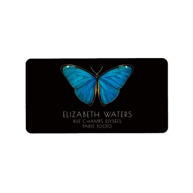 ENVELOPE SEAL STICKER : BLUE BUTTERFLY (Front)